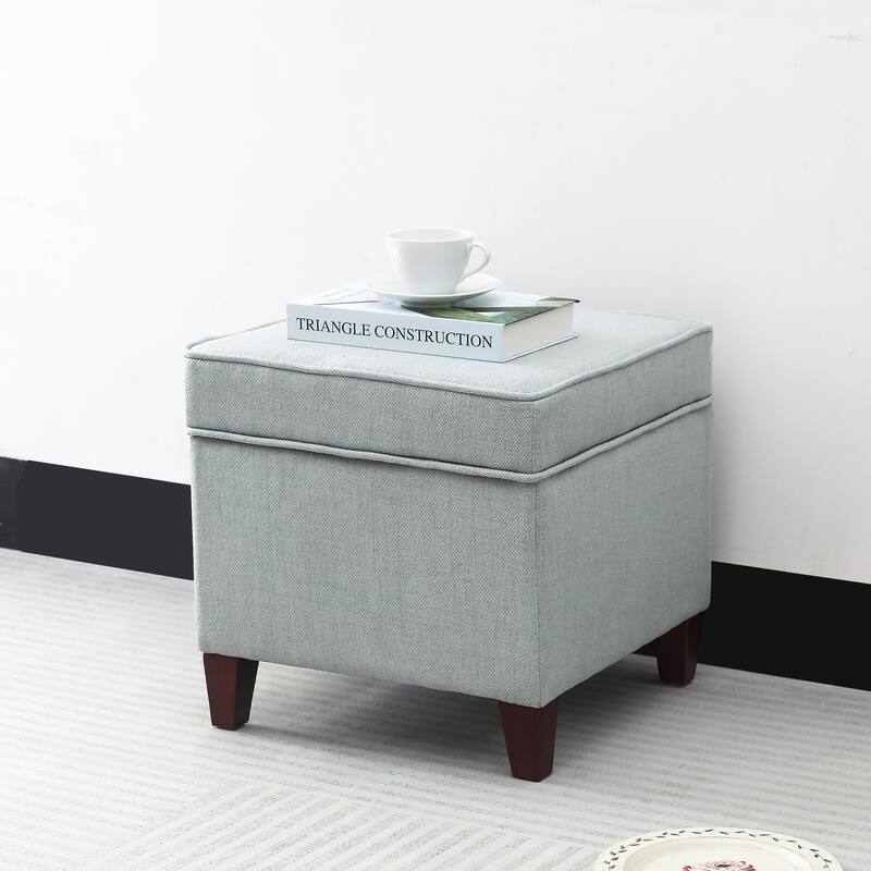 Adeco Square Storage Ottoman 17 inch Footstool