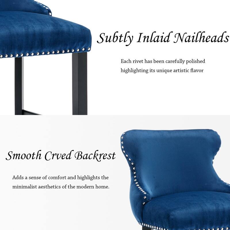 Upholstered Wing Back Bar Stools (Set of 2)