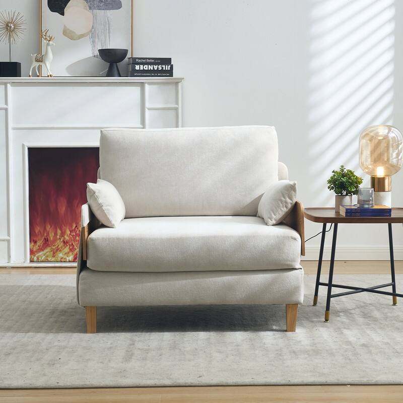 37.01" Foldable Sofa Bed Recliner, 3-in-1 Convertible Sleeper - Beige
