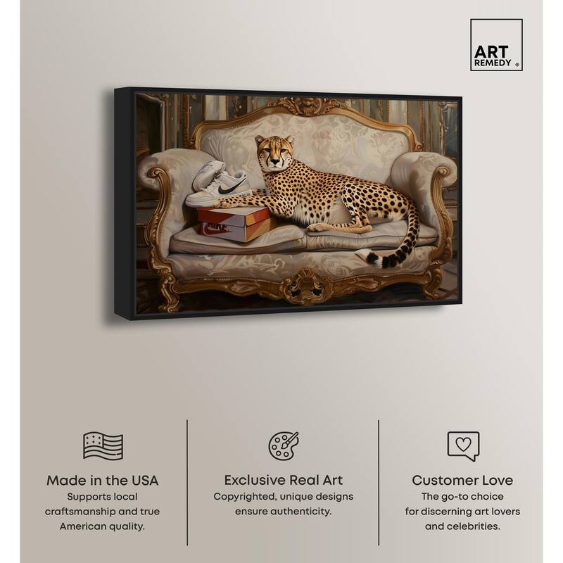 Lounging Sneaker Cheetah Canvas by Art Remedy
