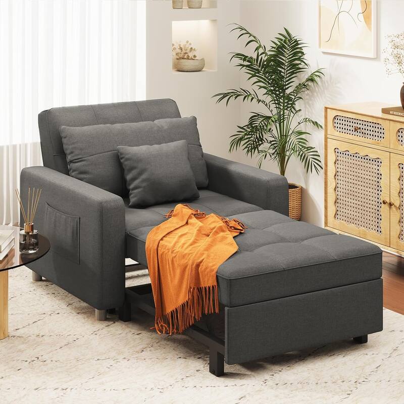 AECOJOY Adjustable Sleeper Chair Bed 3-in-1 Convertible Futon Sofa