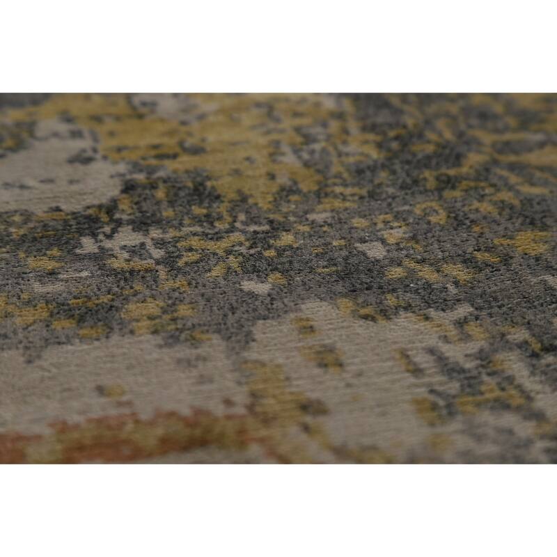 All-Over Abstract Contemporary Area Rug Hand-Knotted Wool Carpet - 5'6" x 8'0"