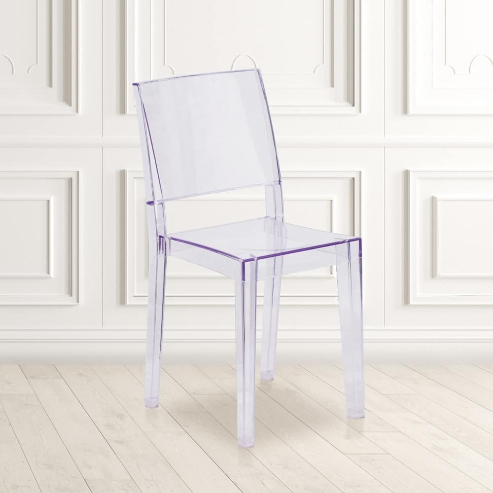Transparent Stacking Side Chair - Armless Side Chair - Resin Stack Chair