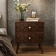 preview thumbnail 9 of 15, COSIEST Mid-Century Honeycomb 4 Legs Nightstands with Drawers 2-drawer