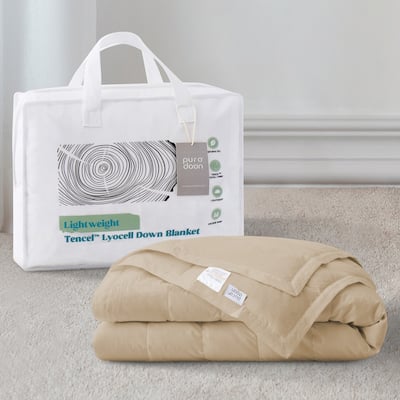 Hotel Luxury Down Cooling Blanket, Breathable Silky Soft & Smooth Lyocell Fabric