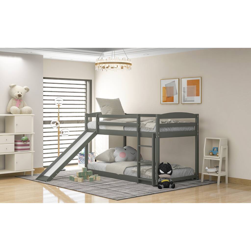 Twin over Twin Bunk Bed with Convertible Slide and Ladder - Overstock ...