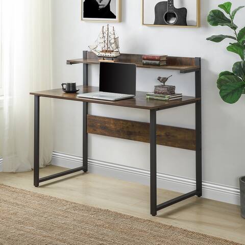 Nestfair Home Office Computer Desk with Storage Shelves