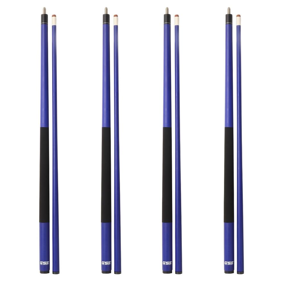 GSE™ Set of 4 Matte Fiberglass Graphite Composite Billiard Pool Cue Sticks. 58" 2-Piece Pool Cue Set for House or Commercial Use