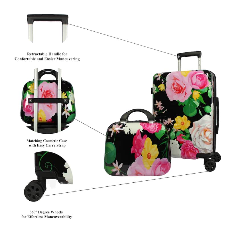World Traveler Hardside 2-Piece Carry-On Spinner Luggage Set
