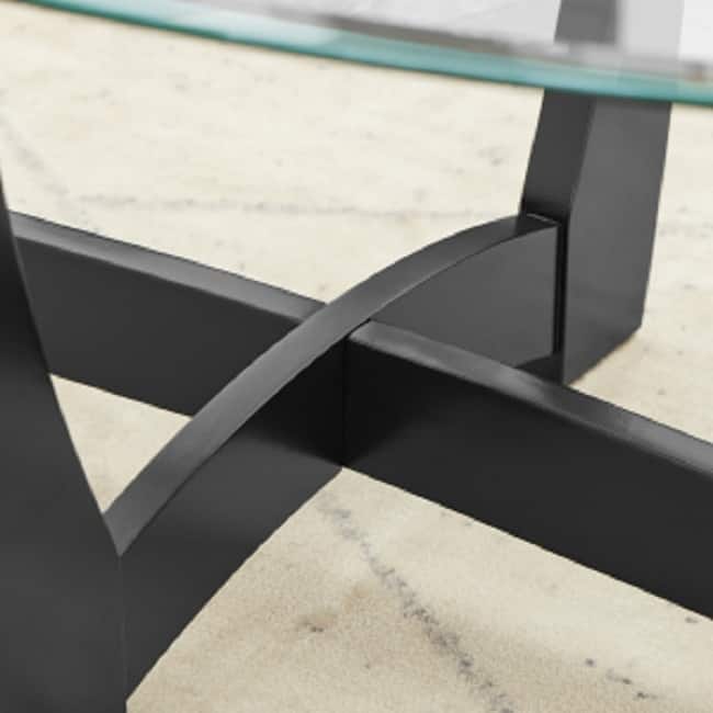 48-Inch Oval Tempered Glass Coffee Table - Modern Centerpiece for Living Spaces‌