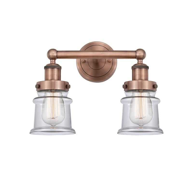 Innovations Lighting 616-2W-11-14 Canton Vanity Canton 2 Light 14" - Antique Copper / Clear