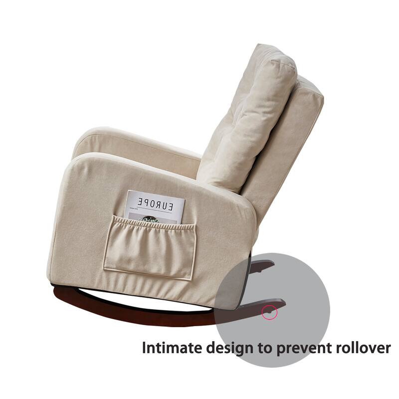 High-Back Adjustable Reclining Sofa Chair with Solid Wood Legs, Side Storage Pockets, and Enhanced Comfort for Balcony