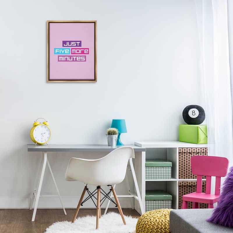 Stupell Just Five Minutes Gamer Framed Floater Canvas Wall Art Design By Yass Naffas Designs