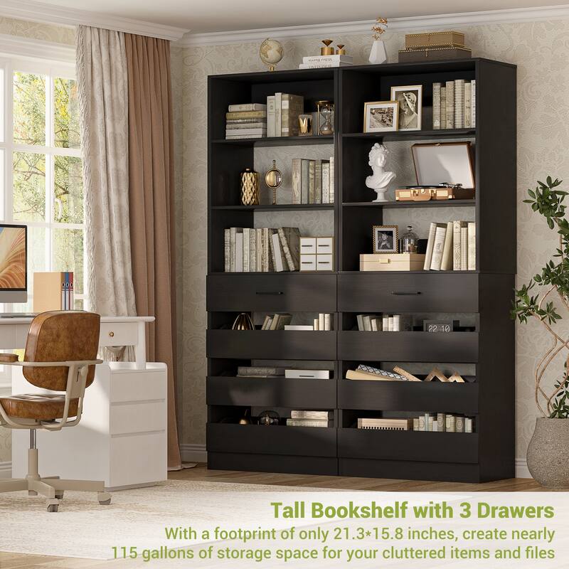 21.3'' W Closet System with 4 Wooden Drawers, 1.78FT Walk-in Closet Organizer Wardrobe with Adjustable Open Shelves