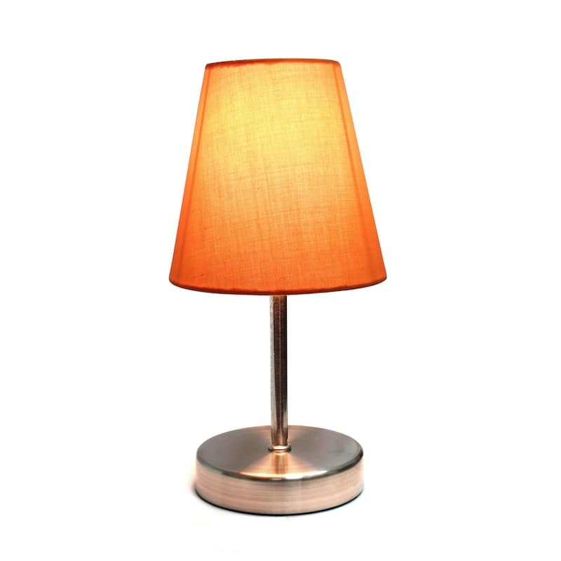10.5" Petite Metal Stick Lamp in Sw Nickel w Fabric Shade