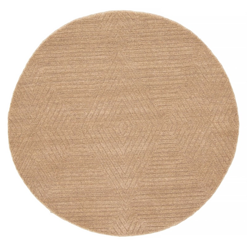 Kashkuli Gabbeh Tan Rug 4'0" x 4'0" - 4'0 x 4'0 - Tan - 4'0 x 4'0