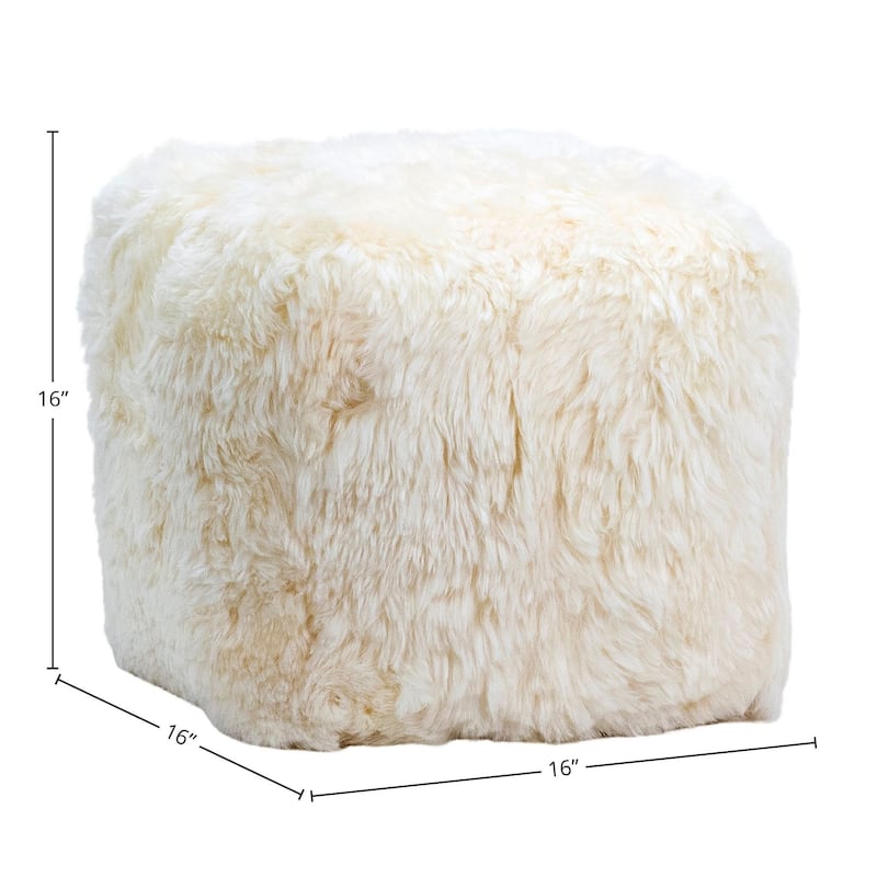 Sheila Sheep Fur Upholstered Pouf
