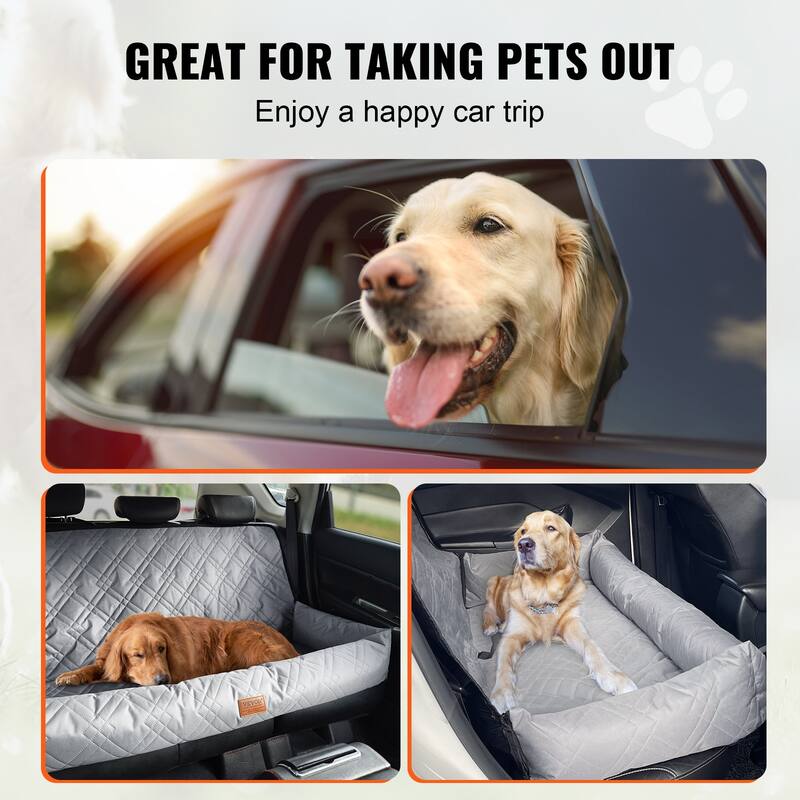 Dog Car Seat, Waterproof Dog Booster Seat for Car, Pet Car Seat with Clip-On Safety Leash, PP Cotton Filling
