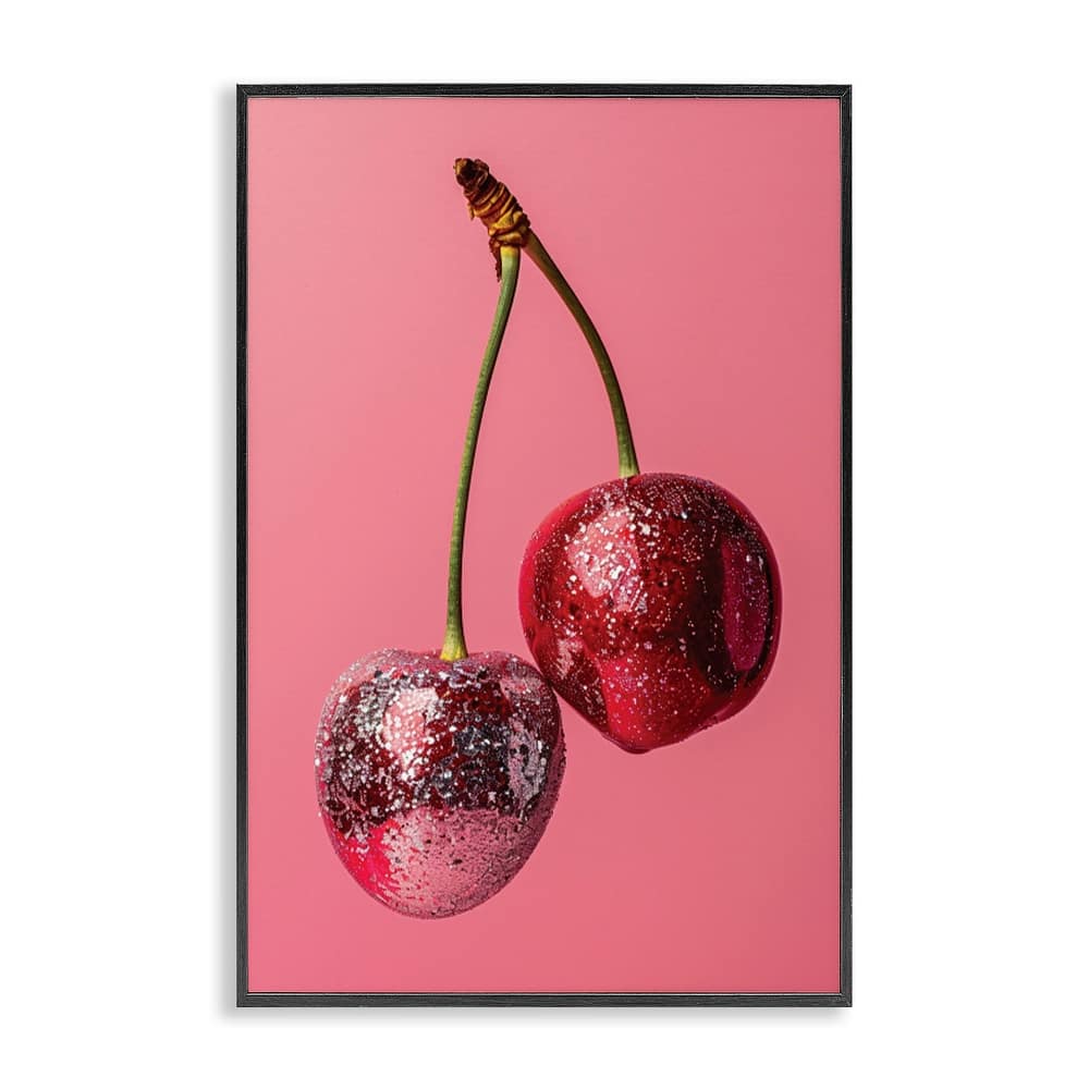 Stupell Dazzling Cherry Pair Framed Giclee Art Design By LSR Design Studio