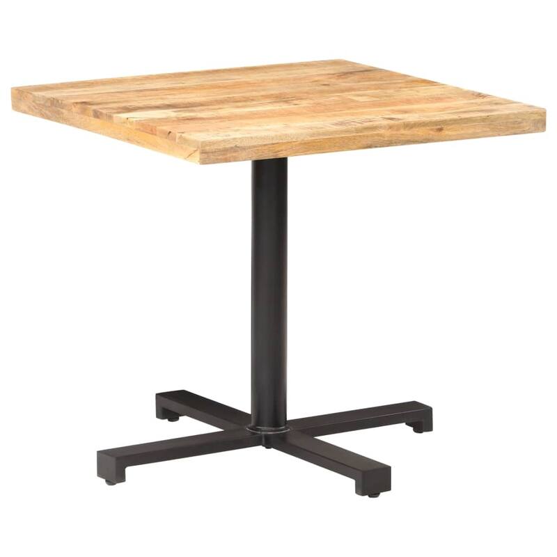 vidaXL Bistro Table Square 31.4"x31.4"x29.5" Rough Mango Wood