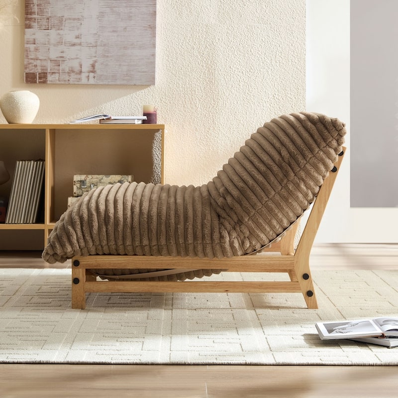 Single Seat Armless Corduroy Lazy Sofa With Backrest