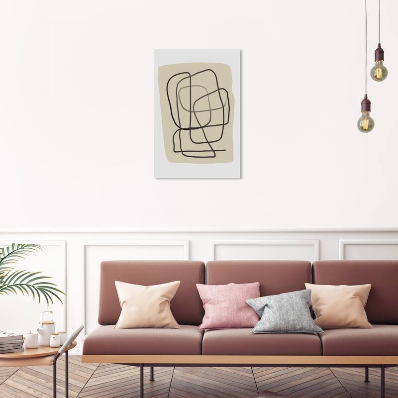 Wynwood Studio Canvas Abstract Abstract Theory Black and Tan Modern & Contemporary Wall Art Canvas Print - 30 x 20
