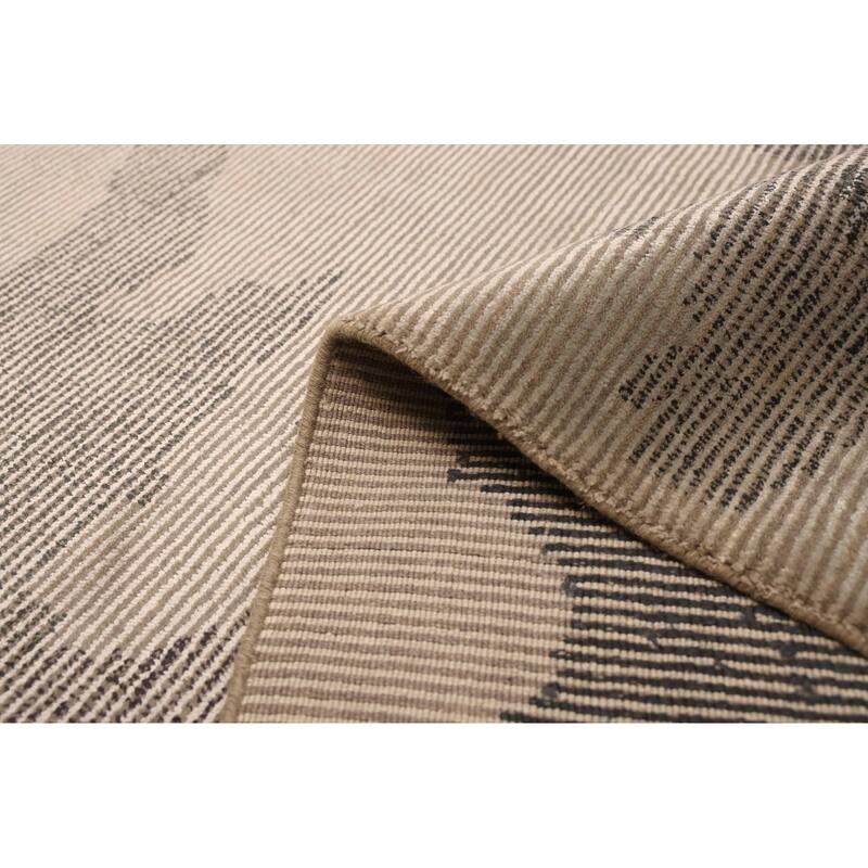 ECARPETGALLERY Hand Loomed Loreto Olive Viscose, Wool Rug - 5'3 x 7'4