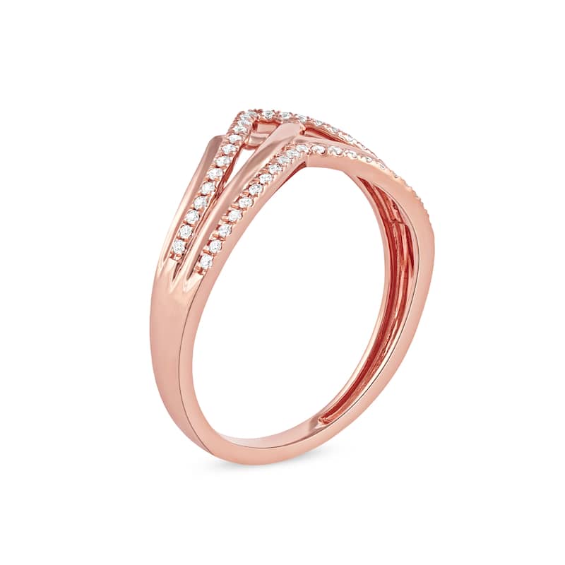 1/8ct TDW Diamond Contour Wedding Band in 10K Gold for Women