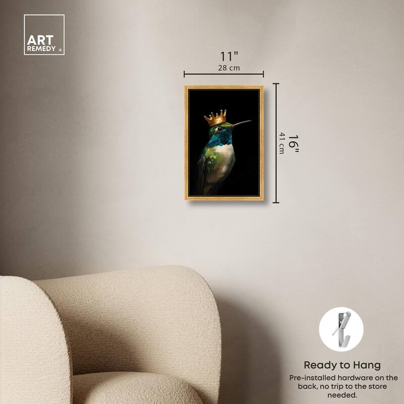 Crowned Azure Bird II Canvas by Art Remedy