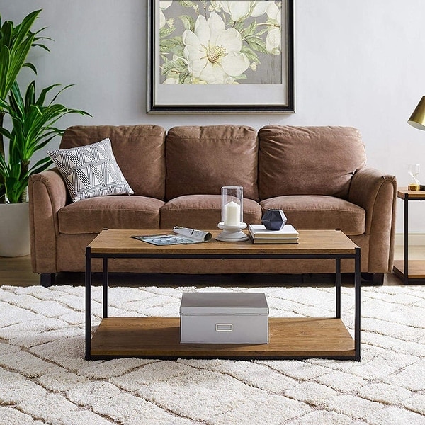 Caffoz Tall Center Table Coffee Table with Storage Shelf On Sale