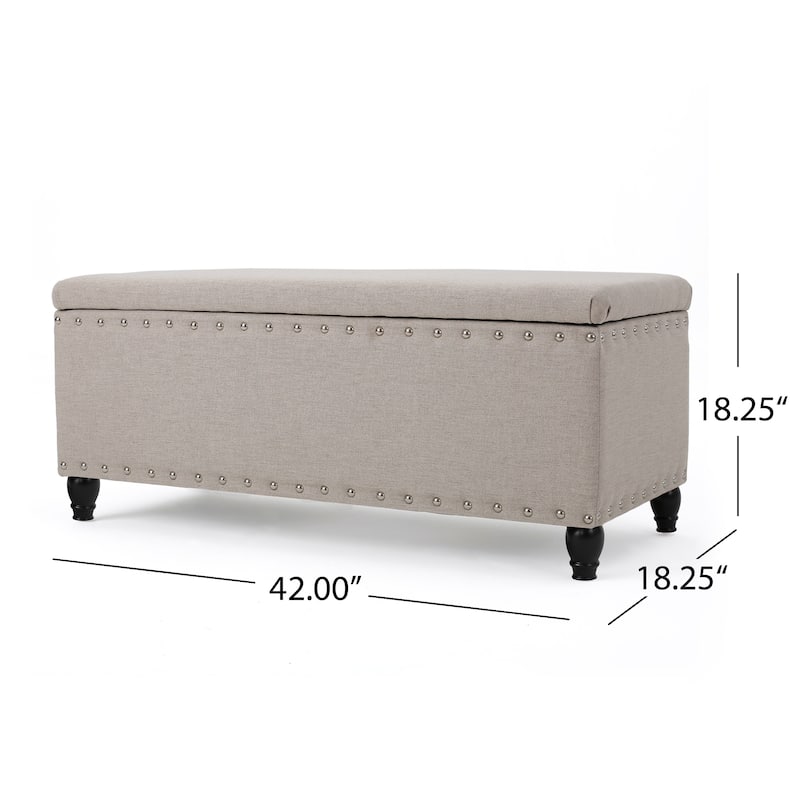 Simple Upholstered Storage Bench Hallway Bench with Nail Trim, Entryway Footrest Seat Leisure Stool Corridor Stool