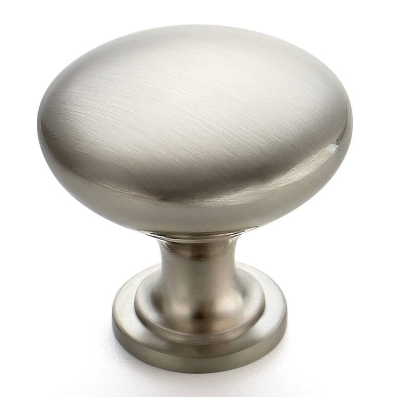 30 Pack Round Zinc Cabinet Knobs - 1.17"L x 1.13"W - Brushed Nickel