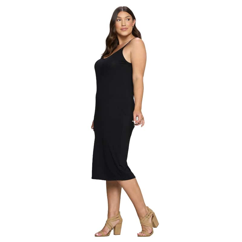 L I V D Women's Plus Size Jennie Spaghetti Strap Midi Dress - 1X - Black