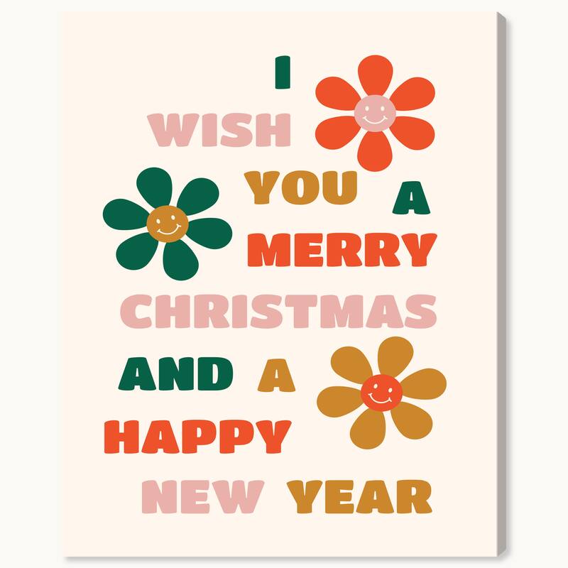 Wynwood Studio Canvas Holiday and Seasonal My Wish for You Red Modern & Contemporary Wall Art Canvas Print