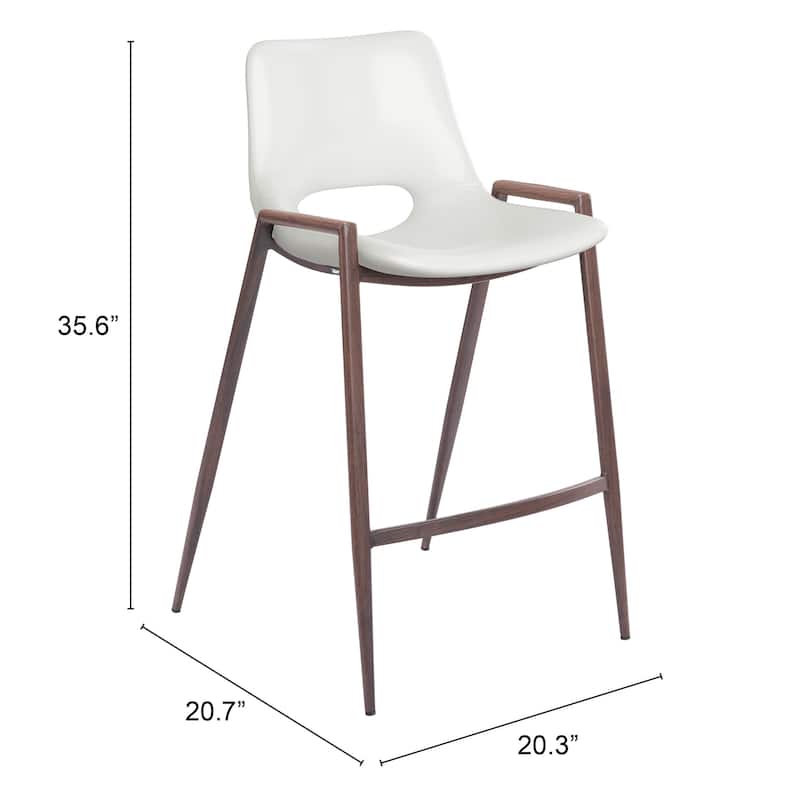 Britley Bay Counter Chair (Set of 2) White & Walnut