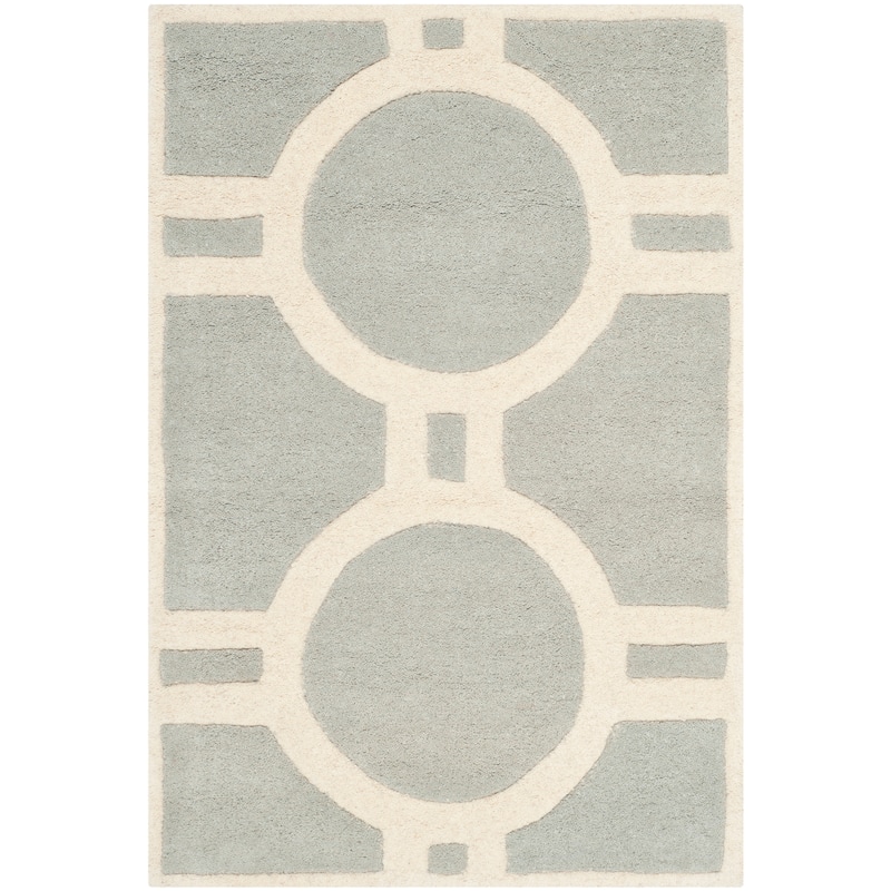 SAFAVIEH Handmade Chatham Amanda Modern Moroccan Wool Rug - 2' x 3' - Grey/Ivory