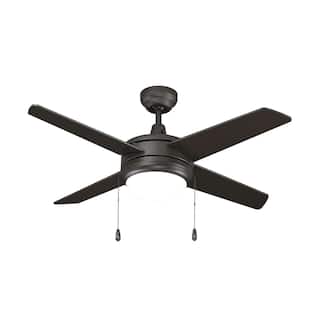 52" Europa IV 4-Blade Ceiling Fan Oil Rubbed Bronze Finish with Integrated LED Light
