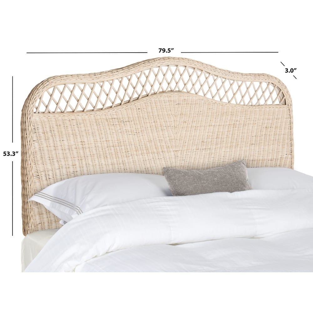 SAFAVIEH Masja White Washed Rattan Headboard (Full)