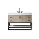 preview thumbnail 1 of 10, Toledo 48" Single Vanity in Light Walnut with Stone Sink Top