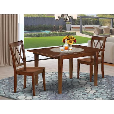 Vintage Dining Table Set - 3Pc Rectangular Table & 2 Chairs - 42/54 Inch Extendable