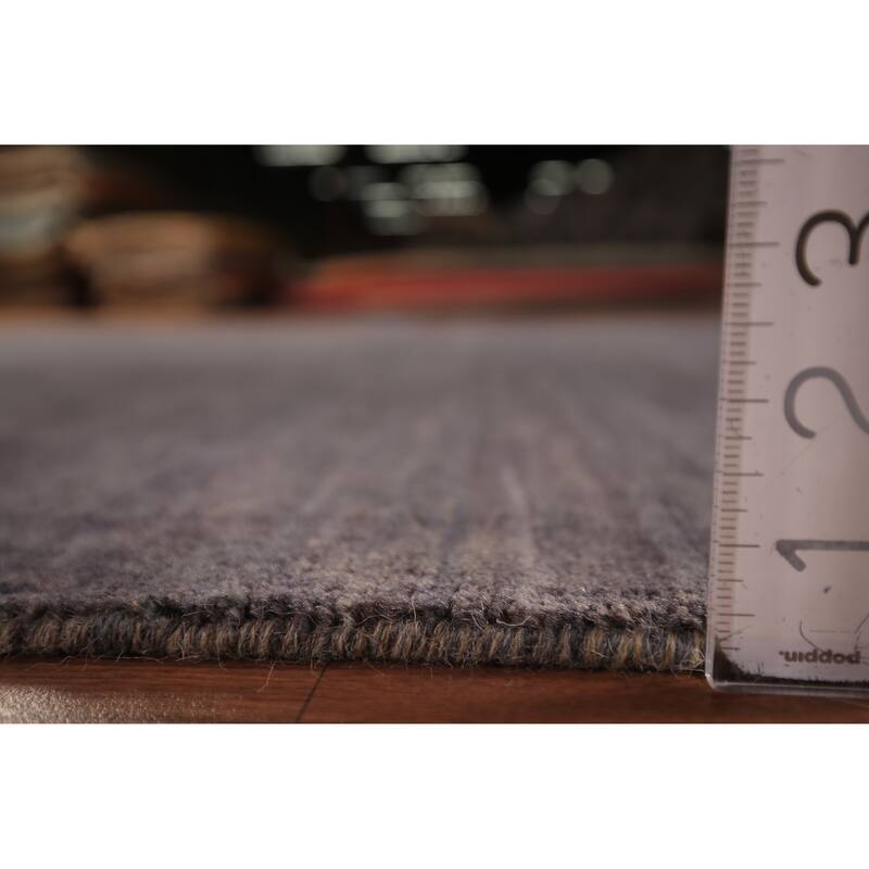 Gray Modern Gabbeh Oriental Area Rug Hand-Knotted Wool Carpet - 6'10" x 9'6"