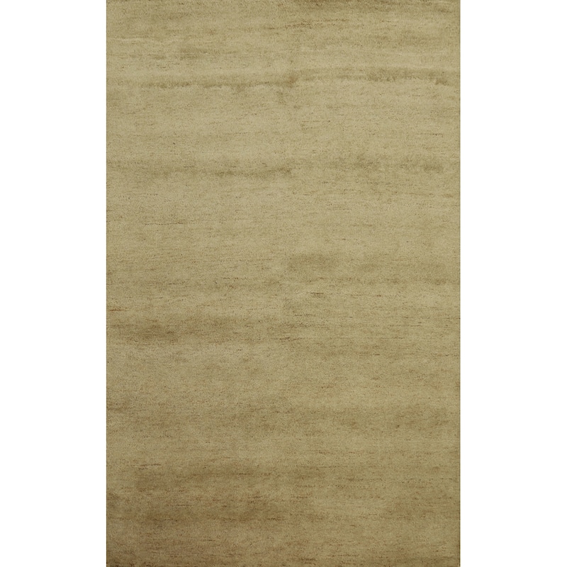 Hand Knotted Oriental 100% Wool Carpet Modern Modern Beige & Ivories Gabbeh Area Rug - 7' 11'' X 5' 8''