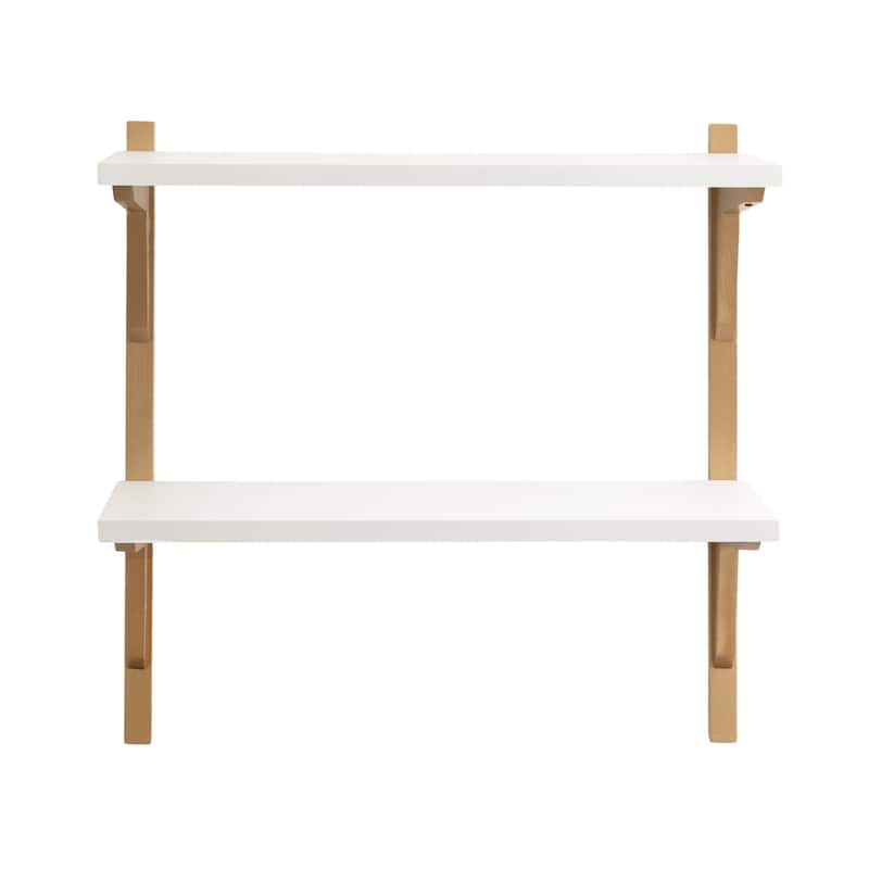 Kate and Laurel Meridien Mid-Century Wall Shelves
