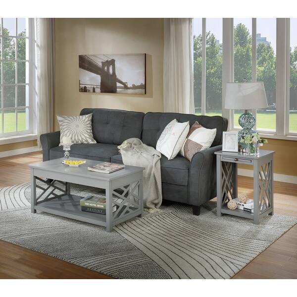 Shop Porch Den Fresno 2 Piece Coffee And Tray Shelf End Table Set On Sale Overstock 31432039 White