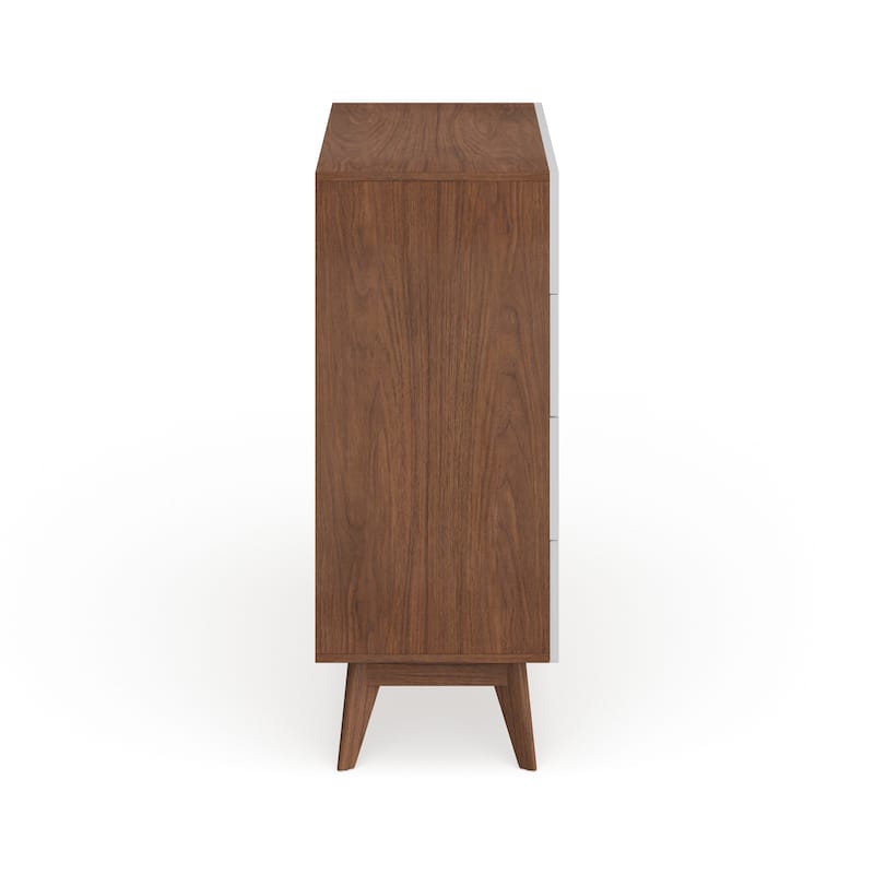 Carson Carrington Sundsvall Mid-century White and Walnut 4-drawer Chest