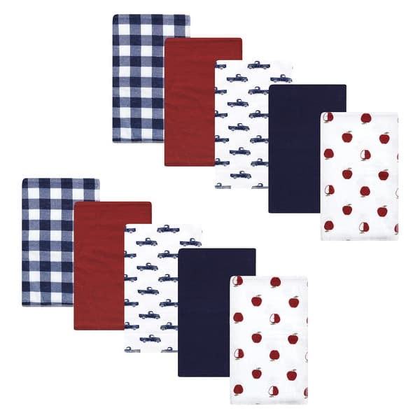 slide 1 of 1, Hudson Baby Infant Boy Cotton Flannel Burp Cloths, Apple Orchard, One Size - Apple Orchard - One Size One Size - Apple Orchard