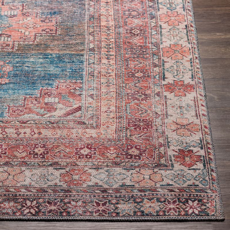 Livabliss Traditional Colin Medallion Washable Area Rug