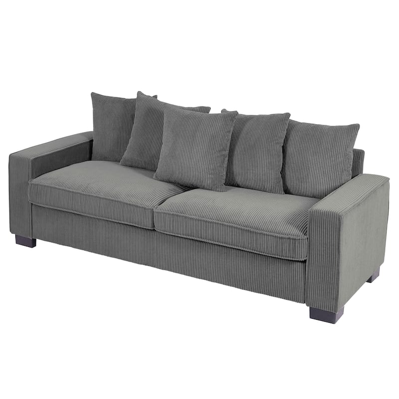 Transitional Track Arm Upholstered Indoor Sofa