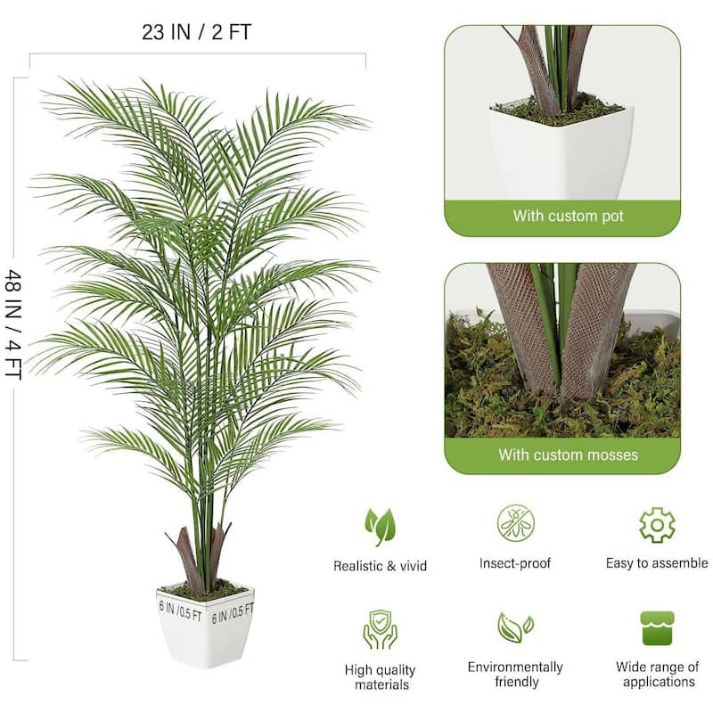 Faux Areca Palm Plants for Indoor Home Decor