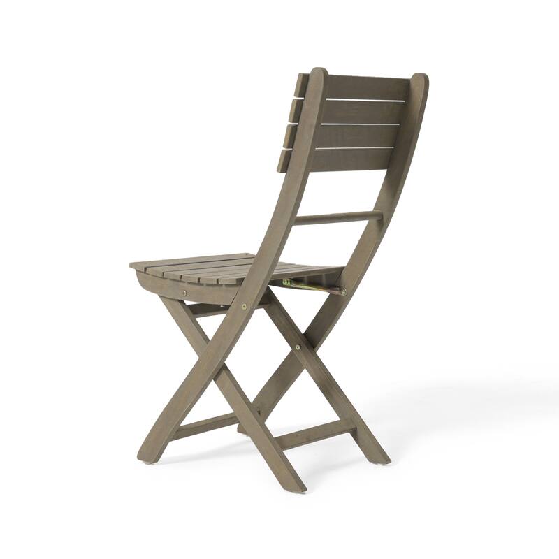 Westmount Outdoor 2 Seater Half-Round Folding Acacia Wood Bistro Table Set by Christopher Knight Home